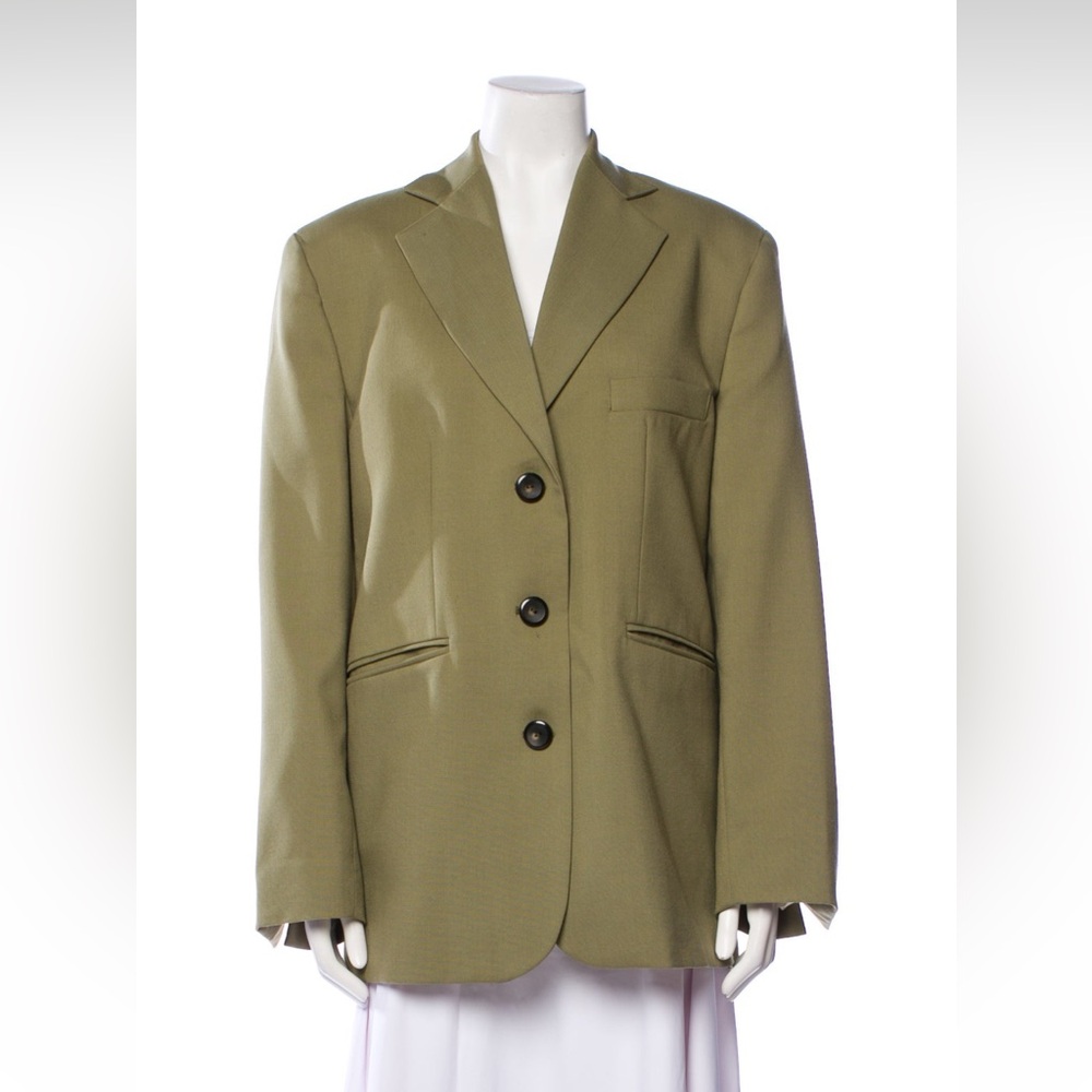 Róhe green oversized 100% virgin wool blazer size 34 great condition